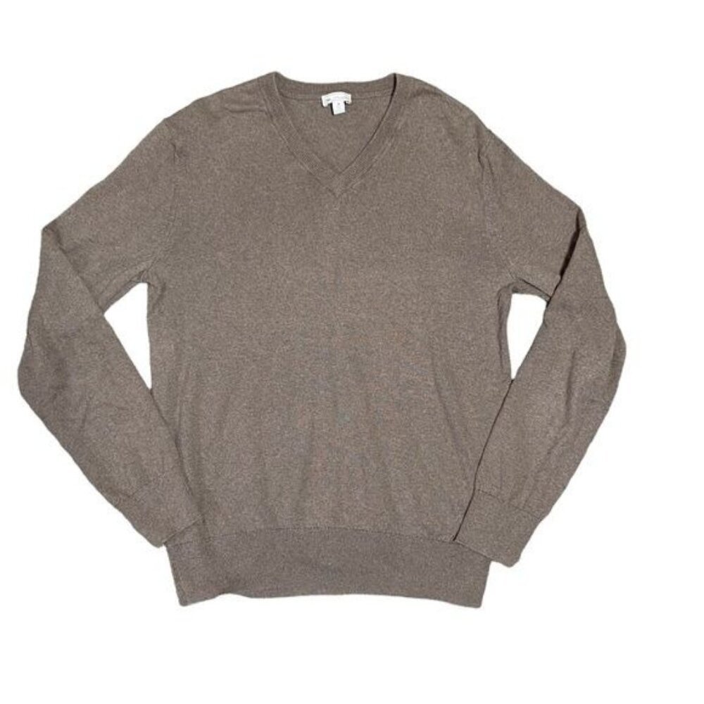 Gap Cotton Cashmere V-Neck Sweater Men’s Medium M Brown Heather Knit Pullover